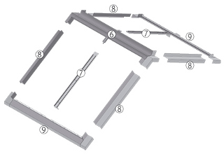 Schéma lemování pro sedlový systém do plochých střech EFR