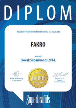 Značka FAKRO získala cenu Superbrands 2014 na Slovensku