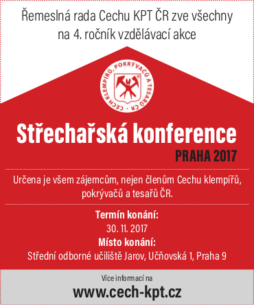 Cech KPT ČR zve na Střechařskou konferenci 2017